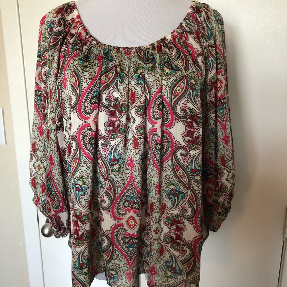 NY Collection Paisley Print Tunic